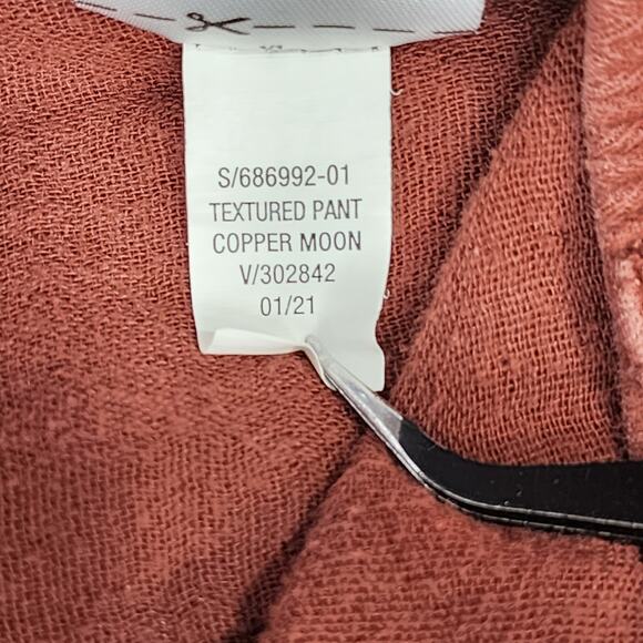 Old Navy Pants Womens L Brown Pull On Tapered Ankle Drawstring Cotton Gauze - Picture 5 of 10